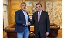 Συνάντηση του ΥπΑΑΤ Μαργαρίτη Σχοινά με τον Περιφερειάρχη Θεσσαλίας Δημήτρη Κουρέτα για ζητήματα του πρωτογενούς τομέα